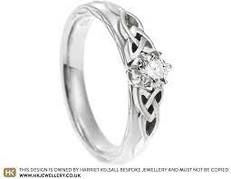 Jessica S Platinum Diamond Engagement Ring With Celtic Knot Inpsired Overlay