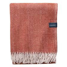 Traditional wool blankets and scarves redesigned for modern living while. Recycled Wool Blanket In Rust Herringbone The Tartan Blanket Co Wolf Badger