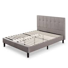 Table of contents zinus faux leather upholstered platform bed with wooden slots zinus upholstered navy button detailed platform bed Full Zinus Upholstered Vertical Detailed Platform Bed In Grey
