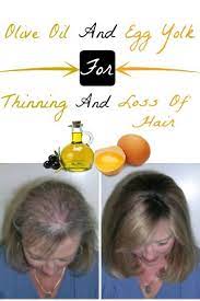 The natural egg yolk remedy slows down the process of thinning of hair. Olive Oil And Egg Yolk For Thinning And Loss Of Hair Home Remedies And Skin Care Treat Hair Loss Hair Loss Remedies Home Remedies For Hair