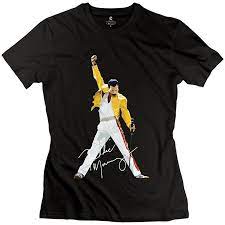 Dvigo Women S Queen Band Freddie Mercury Autograph Sign 100 Cotton Tshirt Twomen 04230 17 90 Band Tshirts Queen Band Shirt Queen Band