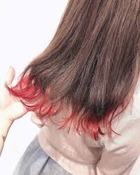 ねがもん 裾カラー インナーカラーはinstagramを利用しています 毛先ビビットレッド こちらブリーチ1 2回から出来ます 普段のメイク 服装 顔の色から似合うヘアカラーをオススメしております 自分は何色が似合うんだろう と悩ん ヘア