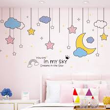 This set features a collection of six. Bedroom Wall Paper Self Adhesive Background Wall Decoration Rental Rent Big Renovation Room Artifact Wall Stickers Ins Star Sticker Stickers Shopee Philippines