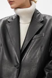 Oversized Leather Blazer Black Tailoring Leather Blazer Women Leather Blazer Blazer Jackets For Women