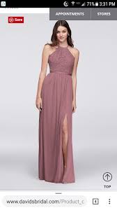 Bridesmaid Dress Idea From David S Bridal Dusty Rose Lace Halter Top Size 10 Mesh Bridesmaids Dress Dusty Blue Bridesmaid Dresses Long Bridesmaid Dresses