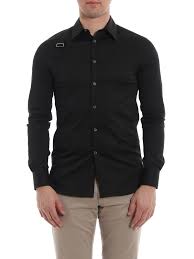 Shirts Alexander Mcqueen Harness Poplin Cotton Black Shirt 487848qmn191000