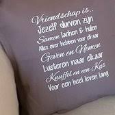 Bol Com Theedoek Met Tekst Bedrukt Cadeau Vriendin Vriendschap Is Donker Grijs Wit