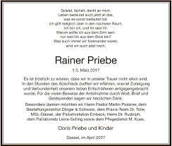 Traueranzeigen von Rainer Priebe