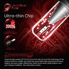 Amazon Com Lightening Dark H13 9008 High Low Led Headlight Bulb Fanless Csp Y19 Chips Conversion Kit 8000lm 6500k Xenon White Pack Of 2 Bulbs Automotive