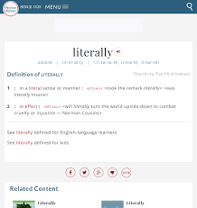 Definition Of Literally Definitions Literally User Interface