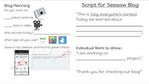 Blog Script For Seesaw Seesaw Blog Planning Blog