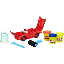 Play Doh Disney Pixar Cars Lightning Mcqueen Set With 3 Cans Of Dough Walmart Com Walmart Com