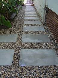 Bluestone with black pebbles 5. Walkway Garden Designs With Pebbles And Pavers