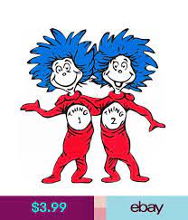 2 5 5 Dr Seuss Cat Hat Thing 1 2 Heat Transfer Iron On Character Ebay Home Garden Thing One And Thing Two Dr Seuss Seuss