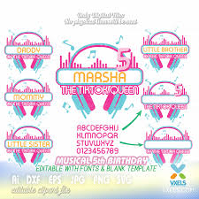 Download Birthday Queen Musical Theme For 5 Years Old Family Set Svg Cutting File