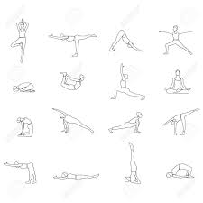 If you are brand new to yoga, there are certain postures that are essential for you to learn so you can feel comfortable in a class or. Illustration Of Outline Yoga Poses Silhouette Yoga Postures Royalty Free Cliparts Vectors And Stock Illustration Image 59713678
