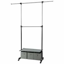 Whitmor 2 rail adjustable clothing rack. Costway 2 Rod Adjustable Garment Rack Rolling Clothes Organizer W Shelf Storage Boxes Target