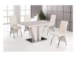 Costello Dining Table 4 Costello Dining Chairs White Dining Table Leather Dining Room Dining Room Design