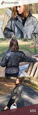 Vintage Elazar Leather Jacket Double Rider Matte Gunmetal Gray Leather Jacket Vintage Extremely Rare Piece Elazar Grey Leather Jacket Leather Jacket Jackets