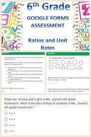 Assess Online With Google Forms Assessment Ratios And Rates Unit Rate Worksheet Free Math Worksheets Google Forms