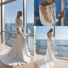 Dj jaz 3/4 sleeve embellished sheath dress. Elegant Mermaid Wedding Dresses Jewel Neck 3 4 Sleeve Beads Appliques Covered Button Satin Wedding Dress Sweep Train Bridal Gowns From Dressave 141 82 Dhgate Com