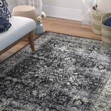 Black And Silver Area Rug Neuilly Oriental Black Area Rug Area Rugs Black Rug Black Grey Rugs