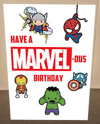 Marvel Birthday Card Avengers Birthday Card Have A Marvelous Etsy In 2021 Birthday Card Drawing Kids Birthday Cards Dad Birthday Card