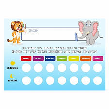 Tooth Brushing Schedule Reward Chart With Stickers