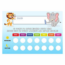 tooth brushing schedule reward chart with stickers