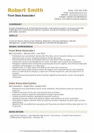 Front Desk Associate Resume Samples Qwikresume