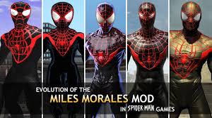 In this video, i will showcase every suit with gameplay, along with. Evolution Of The Miles Morales Mod In Spider Man Games 2002 2014 Youtube
