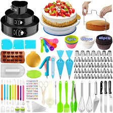 Mark the cake with toothpicks on the top of the extra piece where with how wide your pathway should be. Cake Decorating Supplies 393 Pcs Cake Decorating Kit 3 Packs Springform Cake Pans Cake Rotating Turntable 48 Piping Icing Tips 7 Russian Nozzles Baking Supplies Cupcake Decorating Kit Walmart Com Walmart Com