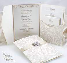 Gorgeous Antique Brooch Wedding Invitation Vintage Flourish Buckle Crystals Elegant Vintage Invitations Wedding Invitation Cards Wedding Invitations