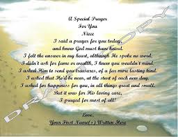 Prayer Birthday Message For Nephew From Aunt A Special Prayer For You Personalized Poem For That Special Niece Footprints Special Prayers Prayer For You My Niece Quotes