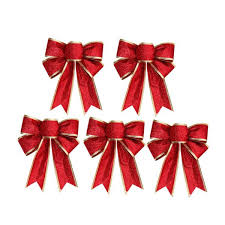 Buy 5pcs Pack Glittering Fabric Christmas Ribbon Bow Gift Knot Ribbon Ornaments For Christmas Tree Pres At Affordable Prices Free Shipping Real Reviews With Photos Joom