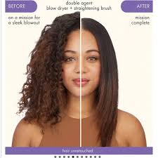 Amika Double Agent 2-in-1 Straightening Blow Dryer Brush NWOB