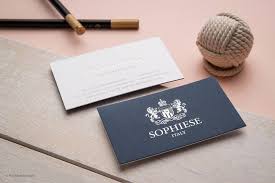 Fancy Custom Navy Blue and White Duplex Business Card with Foil Stamping |  Sophiese | RockDesign.com