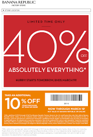 40 Off Everything And More At Banana Republic Factory Locations Coupon Via The Coupons App Coupon Apps Coupons App
