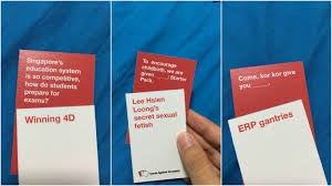 However, we'll do everything we can to protest the wall and slow down the process of eminent domain. Someone Just Made A Singaporean Version Of Cards Against Humanity And You Can Too Coconuts Singapore