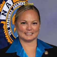 An historic moment for one of Guam's own. Guam Customs Captain Barbara  Tayama is recognized as the first officer and first woman from the agency  to graduate from the FBI National Academy.