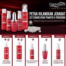 Kulit pun dah tak kusam sangat. Cosmoderm Serlahkan Keserian Anda Dan Kembalikan Kulit Kepada Tona Asal Dengan Set Luminous Pearl Cara Penggunaan Set Ini Langkah 1 Cuci Seluruh Muka Dengan Pembersih Muka Luminous Pearl Dan Bilas