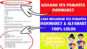 Biasanya ketika kita akan menghadapi tes psikotes di indomaret, kita akan di hadapi dengan yang namanya pengukuran tinggi badan. Contoh Soal Dan Cara Menjawab Tes Psikotes Indomaret Alfamart Soal Cerita Matematika Youtube