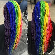 Black And Rainbow Box Braids 2 890 Likes 30 Comments Blackhair Flair Hair Promo Blackhair Flair On Instagram Braidsbyeleesha Rai Colored Braids Rainbow Braids Colored Box Braids