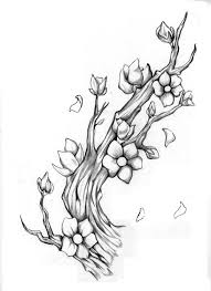 Black And White Cherry Blossom Vine Tattoo 403 Forbidden Flower Sketch Pencil Cherry Blossom Art Vine Tattoos