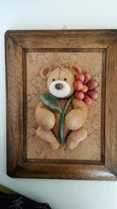Orso In Pasta Di Mais Su Cornice In Legno Cornici In Legno Cornici Legno