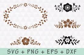 Circle monogram frame svg cut files. Floral Wreath And Flourishes Set Graphic By Allmostudio Creative Fabrica Free Fonts For Cricut Floral Wreath Cricut Monogram