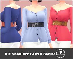 Hi I Simplified This Blouse To Be More Casual Fitting Hope You Like It Off Shoulder Belted Blouse New Mes Belt Blouse Maxis Match Butterfly Sleeve Dress