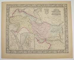 Antique Map Persia Turkey In Asia Map Afghanistan Palestine Etsy Middle East Map Asia Map Antique Map
