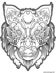 Mandala tête de loup 3. Coloriage Tete De Loup Mandala Dessin Loup A Imprimer
