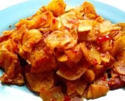 1 ruas lengkuas yang dimemarkan. Resep Kentang Balado